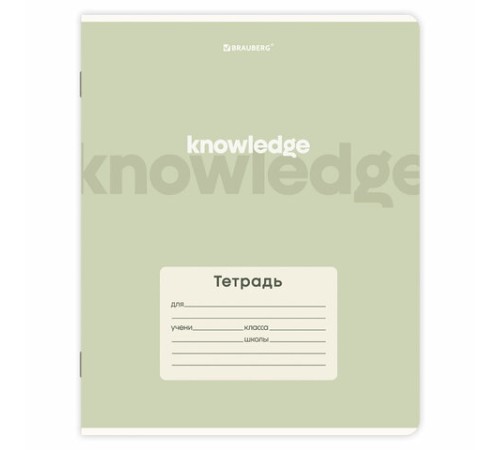 Тетрадь 24 л. BRAUBERG клетка, обложка картон, KNOWLEDGE, 107305