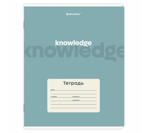 Тетрадь 24 л. BRAUBERG клетка, обложка картон, KNOWLEDGE, 107305