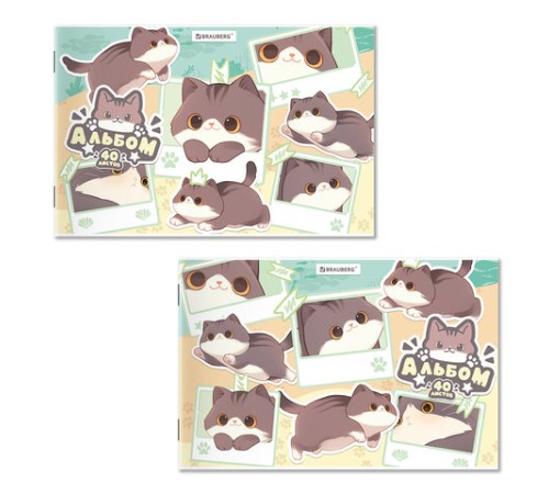 Альбом для рисования А4 40 л., скоба, обложка картон, BRAUBERG, 203х288 мм, кросс-серия 