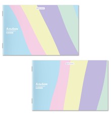 Альбом для рисования А4 40 л., скоба, обложка картон, BRAUBERG, 203х288 мм, кросс-серия PASTEL, 107362