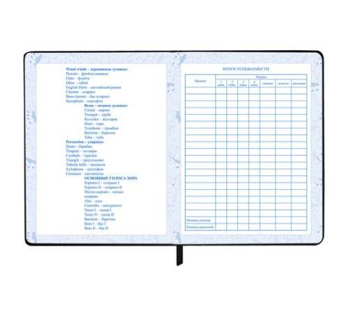 Дневник для музыкальной школы 170х215 мм, 48 л., обложка кожзам твердая, фольга, BRAUBERG, справочный материал, МУЗЫКАНТЫ, 107366