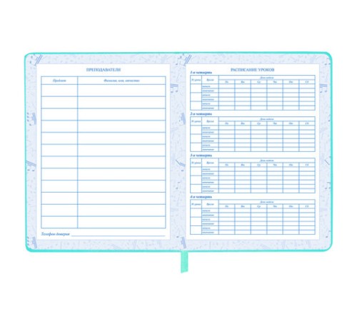 Дневник для музыкальной школы 170х215 мм, 48 л., обложка кожзам твердая, фольга, BRAUBERG, справочный материал, КОТИК, 107367