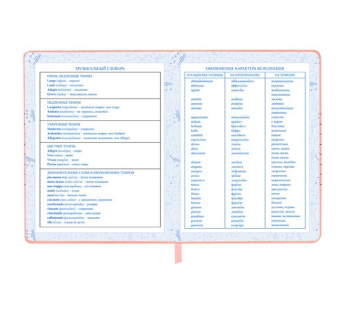 Дневник для музыкальной школы 170х215 мм, 48 л., обложка кожзам твердая, фольга, BRAUBERG, справочный материал, НОТКИ, 107368