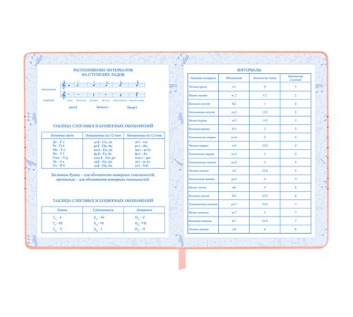 Дневник для музыкальной школы 170х215 мм, 48 л., обложка кожзам твердая, фольга, BRAUBERG, справочный материал, НОТКИ, 107368