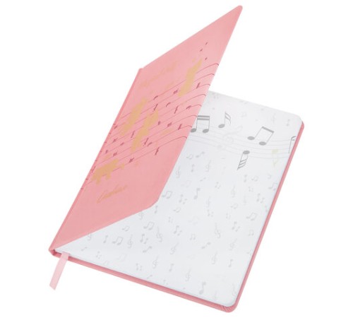 Дневник для музыкальной школы 170х215 мм, 48 л., обложка кожзам твердая, фольга, BRAUBERG, справочный материал, НОТКИ, 107368