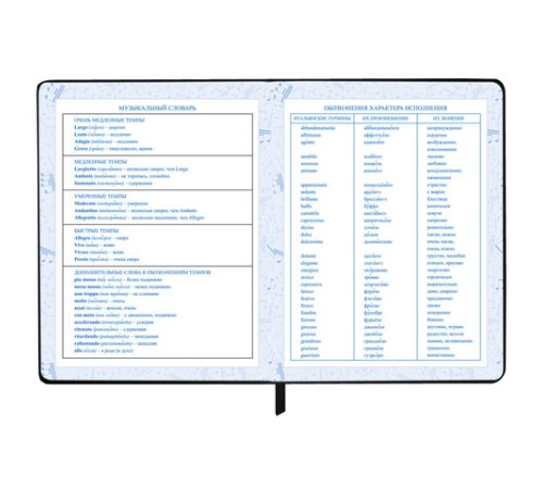 Дневник для музыкальной школы 170х215 мм, 48 л., обложка кожзам твердая, фольга, BRAUBERG, справочный материал, КЛАССИКА, 107369