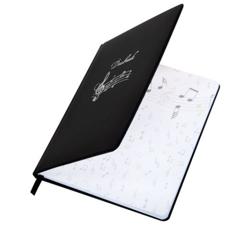 Дневник для музыкальной школы 170х215 мм, 48 л., обложка кожзам твердая, фольга, BRAUBERG, справочный материал, КЛАССИКА, 107369