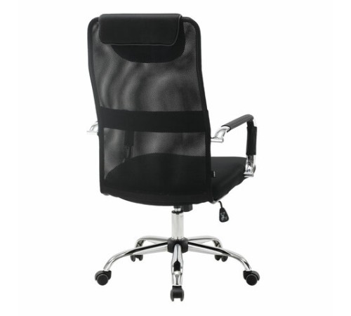 Кресло офисное BRABIX "Fit EX-514", с подголовником, хром, черное, 531949 Кресло офисное BRABIX "Fit EX-514", с подголовником, хром, черное, 531949