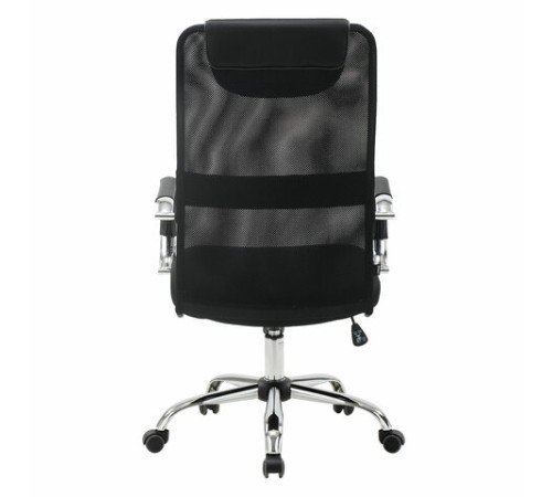 Кресло офисное BRABIX "Fit EX-514", с подголовником, хром, черное, 531949 Кресло офисное BRABIX "Fit EX-514", с подголовником, хром, черное, 531949