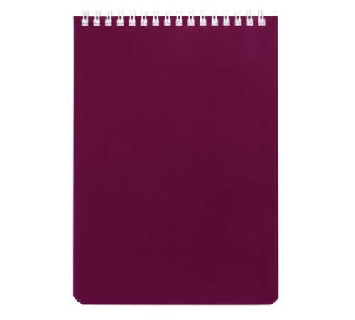 Блокнот А5 146х205 мм, 60 л., гребень, перфорация на отрыв, лакированный, BRAUBERG, Бордовый, 111271
