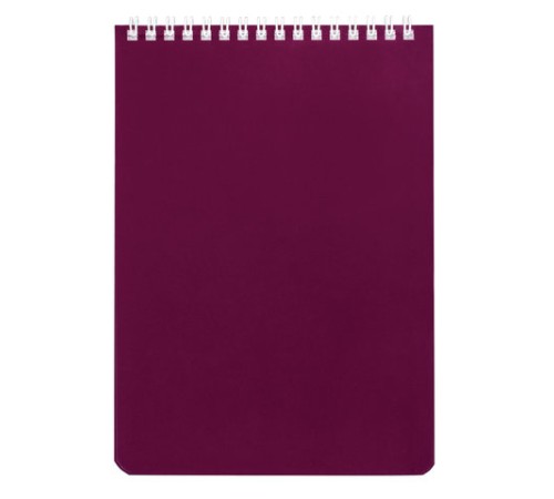 Блокнот А5 146х205 мм, 60 л., гребень, перфорация на отрыв, лакированный, BRAUBERG, Бордовый, 111271