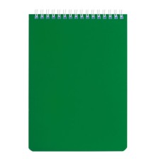 Блокнот А5 146х205 мм, 60 л., гребень, перфорация на отрыв, лакированный, BRAUBERG, Зеленый, 111272