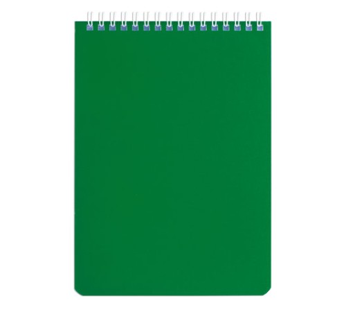 Блокнот А5 146х205 мм, 60 л., гребень, перфорация на отрыв, лакированный, BRAUBERG, Зеленый, 111272