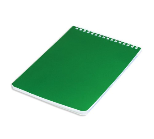 Блокнот А5 146х205 мм, 60 л., гребень, перфорация на отрыв, лакированный, BRAUBERG, Зеленый, 111272