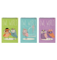 Блокнот А5, 40 л., гребень, ламинированный картон, клетка, Альт, 