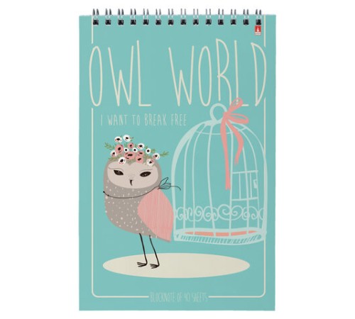 Блокнот А5, 40 л., гребень, ламинированный картон, клетка, Альт, 