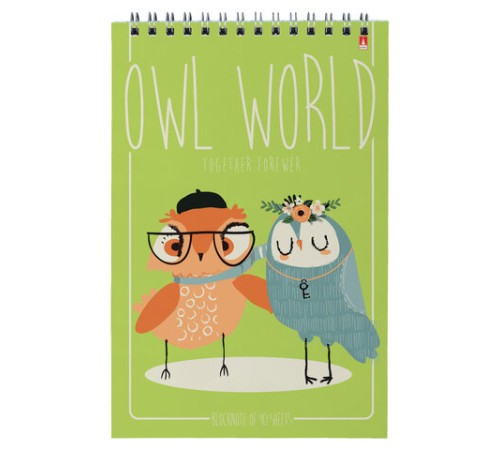 Блокнот А5, 40 л., гребень, ламинированный картон, клетка, Альт, 