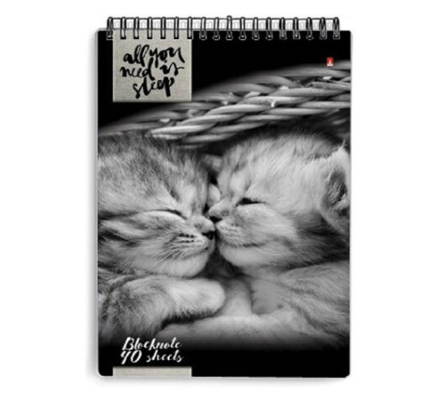 Блокнот А5, 40 л., гребень, ламинированный картон, клетка, Альт, 