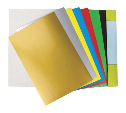 Картон цветной А4 МЕЛОВАННЫЙ (глянцевый) ВОЛШЕБНЫЙ, 7 листов, 7 цветов, в папке, ЮНЛАНДИЯ, 200х290 мм, 