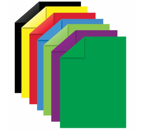 Картон цветной А4 2-сторонний МЕЛОВАННЫЙ, 7 цветов, в папке, ЮНЛАНДИЯ, 200х290 мм, 