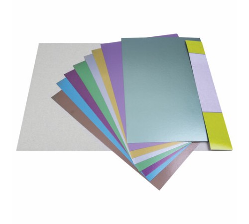 Картон цветной А4 МЕЛОВАННЫЙ ПЕРЛАМУТРОВЫЙ, 8 листов, 8 цветов, в папке, ЮНЛАНДИЯ, 200х290 мм, 