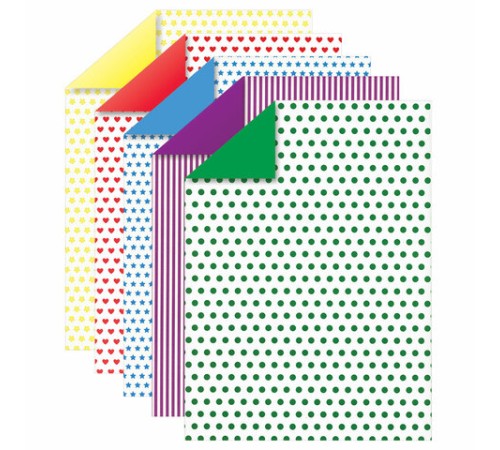 Картон цветной А4 2-сторонний МЕЛОВАННЫЙ, 5 цветов, РИСУНОК на обороте, папка, ЮНЛАНДИЯ, 200х290 мм, 111323