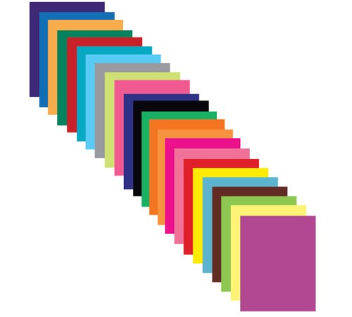 Цветная бумага, А4, мелованная, 24 листа, 24 цвета, на скобе, BRAUBERG, 200х280 мм, 