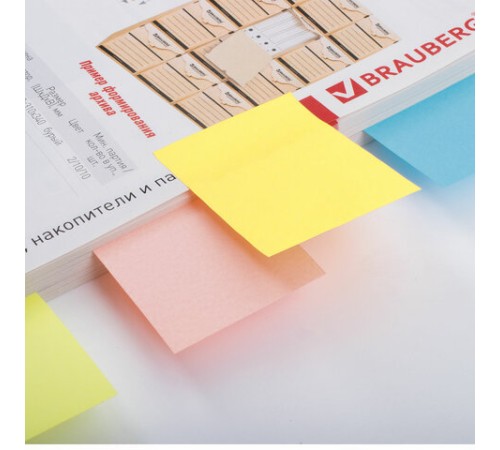 Блоки самоклеящиеся (стикеры) BRAUBERG 38х51 мм, 100 листов, НАБОР 12 штук, 3 неоновых цвета, 111345