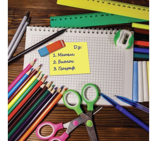 Блок самоклеящийся (стикеры) ЮНЛАНДИЯ НЕОНОВЫЙ 51х51 мм, 400 листов, 5 цветов, 111346