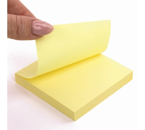 Блок самоклеящийся (стикеры) ЮНЛАНДИЯ 76х76 мм, 100 листов, желтый, 111347