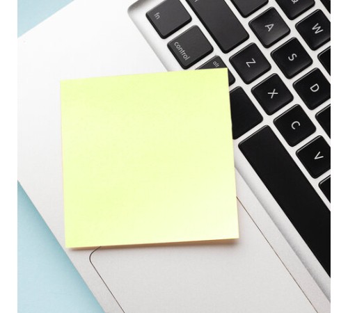 Блок самоклеящийся (стикеры) ЮНЛАНДИЯ 76х76 мм, 100 листов, желтый, 111347