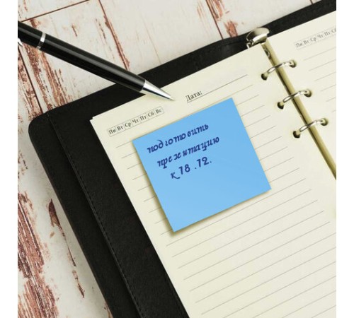 Блок самоклеящийся (стикеры) BRAUBERG НЕОНОВЫЙ 76х76 мм, 90 листов, голубой, 111348