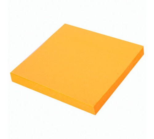 Блок самоклеящийся (стикеры) BRAUBERG НЕОНОВЫЙ 76х76 мм, 90 листов, оранжевый, 111349