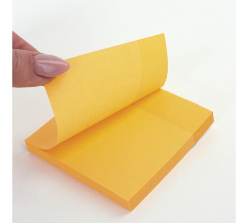 Блок самоклеящийся (стикеры) BRAUBERG НЕОНОВЫЙ 76х76 мм, 90 листов, оранжевый, 111349