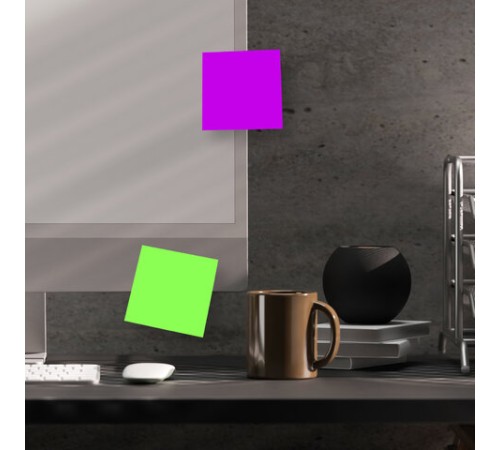 Блок самоклеящийся (стикеры) ЮНЛАНДИЯ НЕОНОВЫЙ 76х76 мм, 400 листов, 7 цветов, 111351