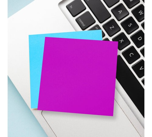 Блок самоклеящийся (стикеры) ЮНЛАНДИЯ НЕОНОВЫЙ 76х76 мм, 400 листов, 7 цветов, 111351