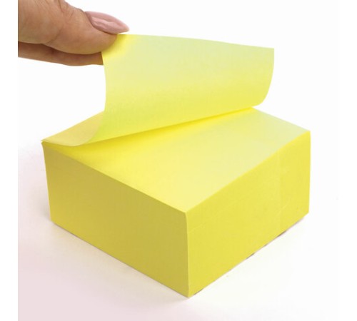 Блок самоклеящийся (стикеры) BRAUBERG НЕОНОВЫЙ 76х76 мм, 400 листов, желтый, 111352