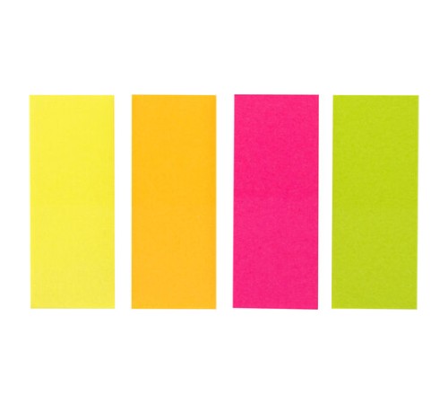 Закладки клейкие неоновые BRAUBERG бумажные, 50х20 мм, 200 штук (4 цвета х 50 листов), 111363