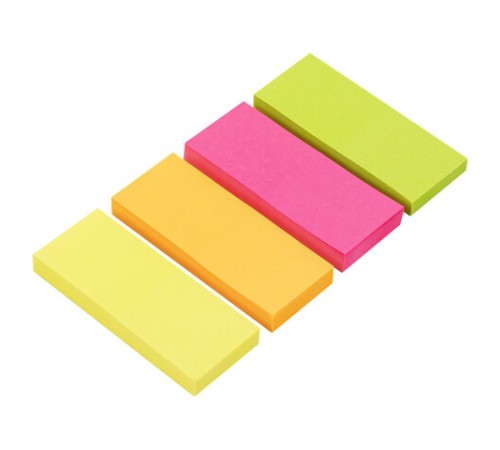 Закладки клейкие неоновые BRAUBERG бумажные, 50х20 мм, 200 штук (4 цвета х 50 листов), 111363