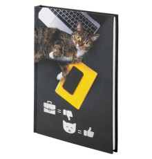 Блокнот А5 (135х206 мм), 80 л., твердый, выборочный лак, клетка, STAFF, 