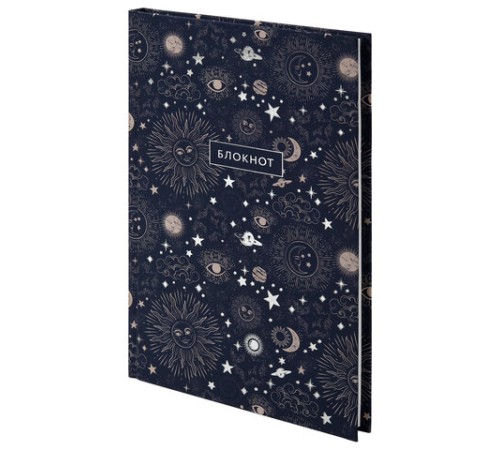 Блокнот А5 134х206 мм, 80 л., твердый, клетка, тиснение фольгой, STAFF, 