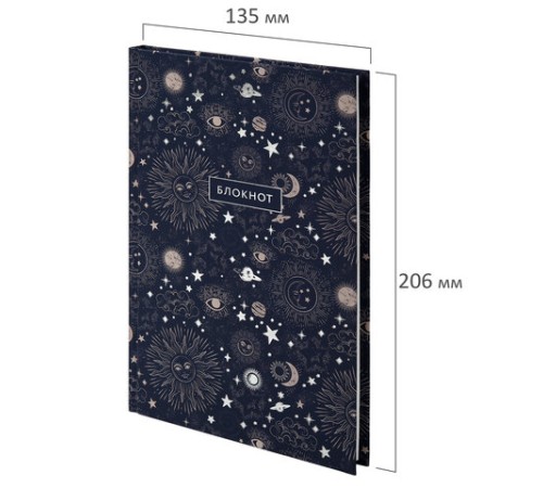 Блокнот А5 134х206 мм, 80 л., твердый, клетка, тиснение фольгой, STAFF, 