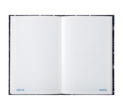 Блокнот А5 134х206 мм, 80 л., твердый, клетка, тиснение фольгой, STAFF, 