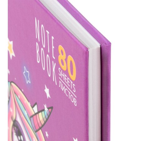 Блокнот А5 134х206 мм, 80 л., твердый, клетка, выборочный лак, ЮНЛАНДИЯ, 