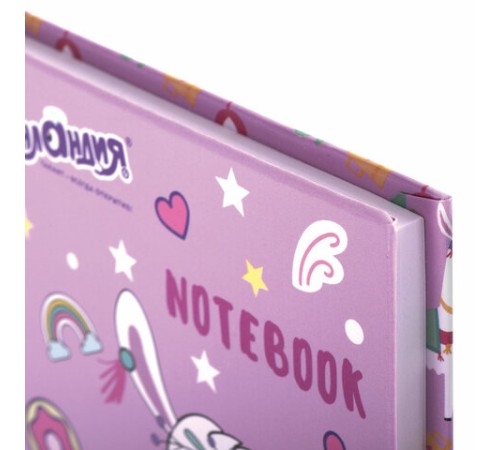 Блокнот МАЛЫЙ ФОРМАТ 110х147 мм, А6, 80 л., твердый, клетка, ЮНЛАНДИЯ, 