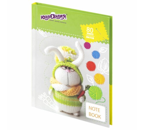 Блокнот МАЛЫЙ ФОРМАТ 110х147 мм, А6, 80 л., твердый, клетка, ЮНЛАНДИЯ, 