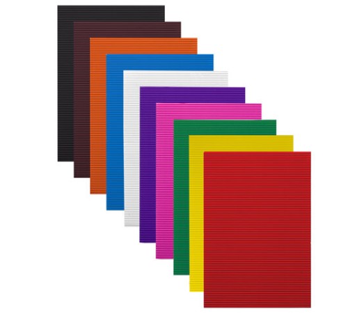 Цветная бумага А4 ГОФРИРОВАННАЯ ДВУСТОРОННЯЯ, 10 листов 10 цветов, 160 г/м2, ОСТРОВ СОКРОВИЩ, 210х297 мм, 111944