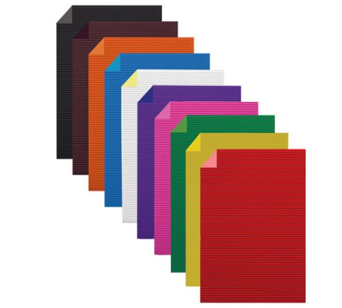 Цветная бумага А4 ГОФРИРОВАННАЯ, 10 листов 20 цветов, 160 г/м2, ОСТРОВ СОКРОВИЩ, 210х297 мм, 111945