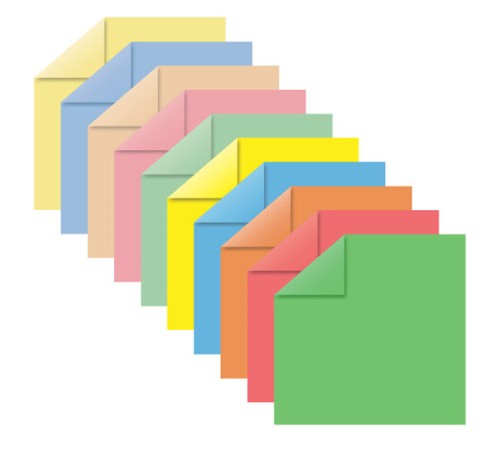 Бумага для оригами и аппликаций 21х21 см, 100 листов, 10 цветов, ОСТРОВ СОКРОВИЩ, 111947