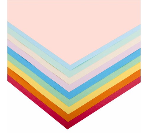 Бумага для оригами и аппликаций 21х21 см, 100 листов, 10 цветов, ОСТРОВ СОКРОВИЩ, 111947